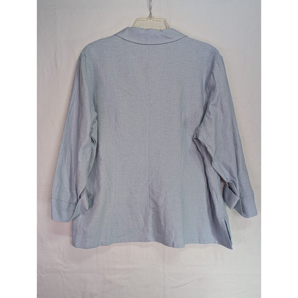 White Stag Linen Rayon Blazer Jacket Light Blue 3/4 Sleeve Womens XL 16/18 - Picture 6 of 6